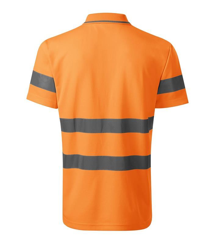 Koszulka polo unisex RIMECK HV Runway 2V9-fluorescencyjny pomarańczowy
