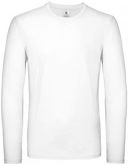 B&C Men´s T-Shirt #E150 Long Sleeve– White