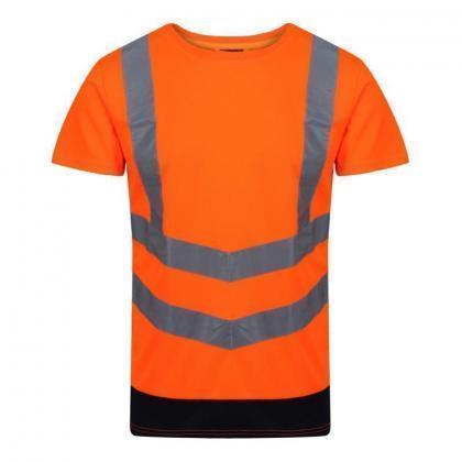 Koszulka widoczna Regatta Professional PRO HI VIS T-SHIRT-Orange/Navy