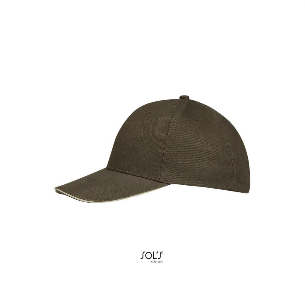 6-panelowa czapka z daszkiem SOL'S BUFFALO-Army / Beige