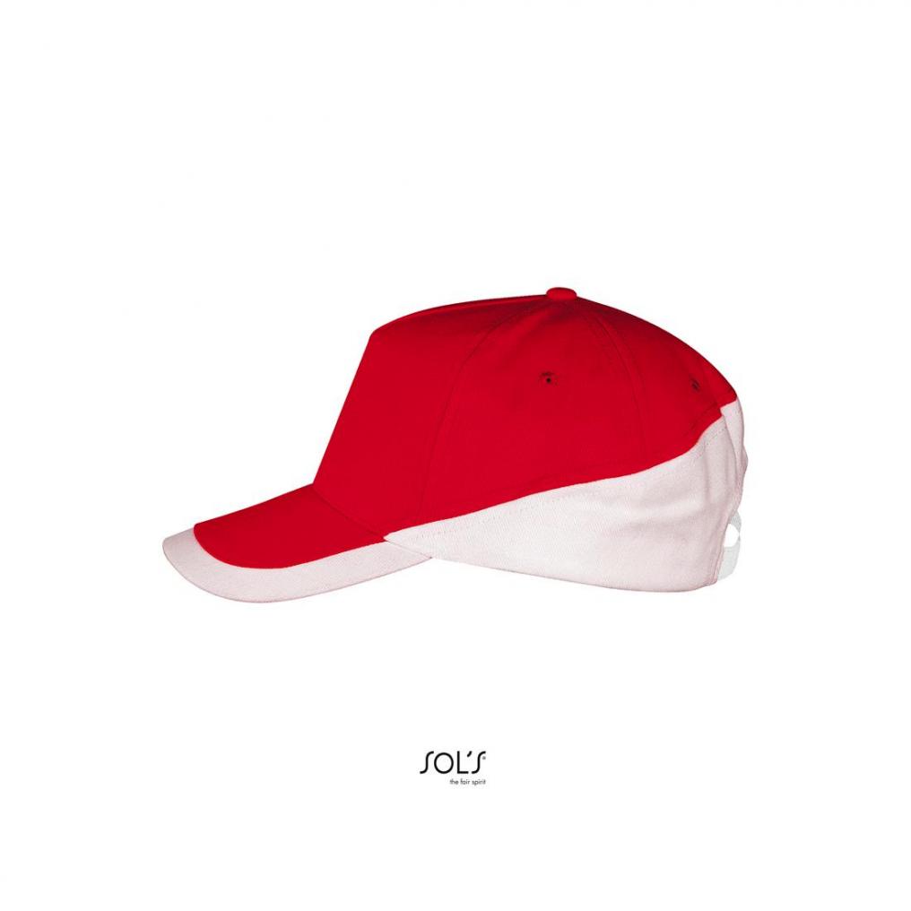 5-panelowa czapka z daszkiem SOL'S BOOSTER-Red / White