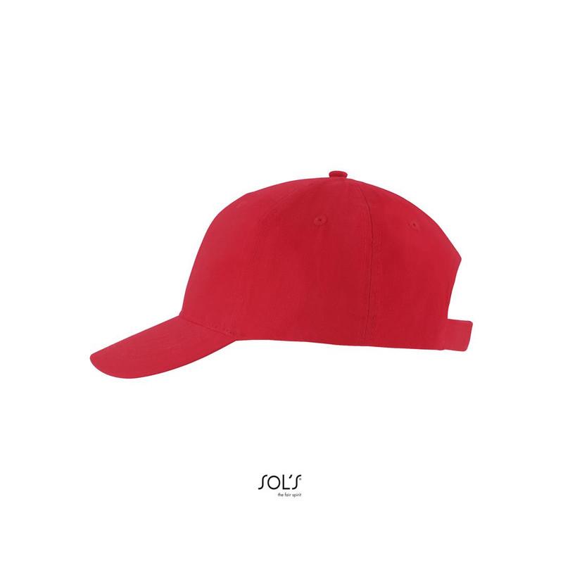 6-panelowa czapka z daszkiem SOL'S SOLAR-Red
