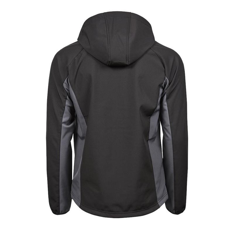TEE JAYS Men´s Hooded Lightweight Performance Softshell Jacket TJ9514N-Black/Dark Grey (Solid)