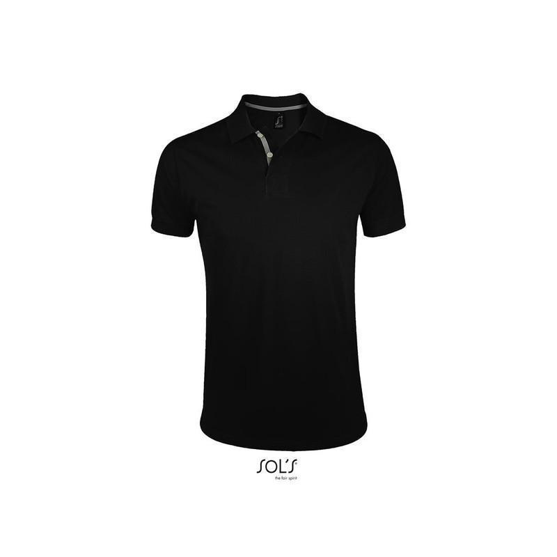 Męska kontrastowa koszulka polo SOL'S PORTLAND MEN-Black