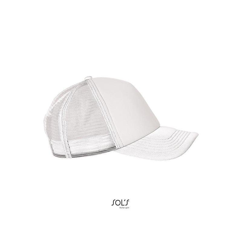 5-panelowa czapka z siatką SOL'S BUBBLE-White