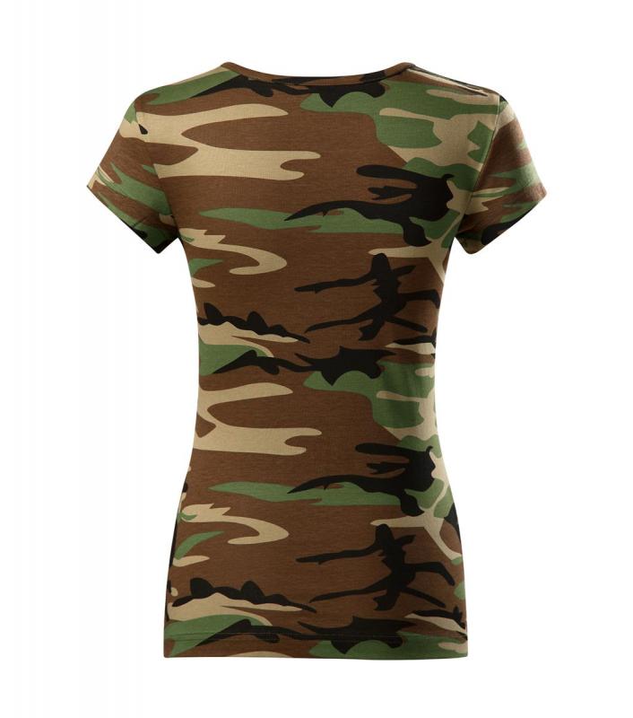 Damska koszulka MALFINI Camo Pure C22-camouflage brown