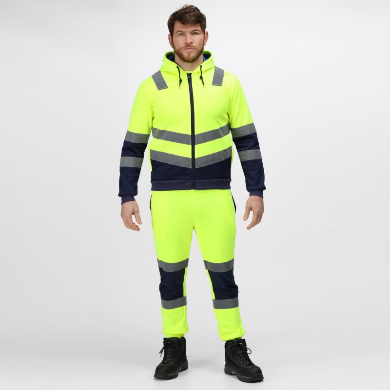 Bluza bezpieczeństwa Regatta Professional PRO HI VIS FULL ZIP HOODIE-Yellow/Navy
