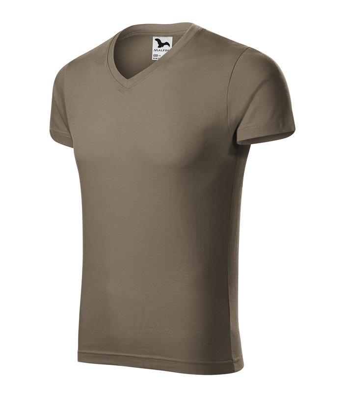 Koszulka męska MALFINI Slim Fit V-neck 146-army