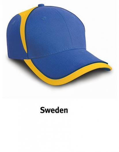 RESULT HEADWEAR RH62 National Cap-Sweden Royal/Yellow