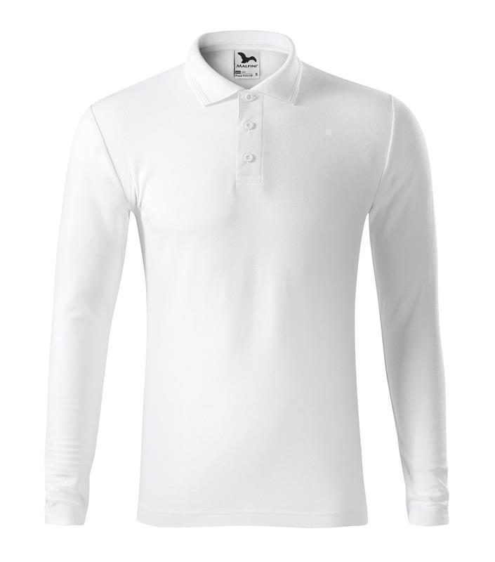 Męska koszulka polo MALFINI Pique Polo LS 221-biały
