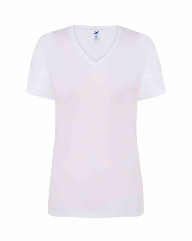 Damski t-shirt V-neck JHK TSRL CMFP-White