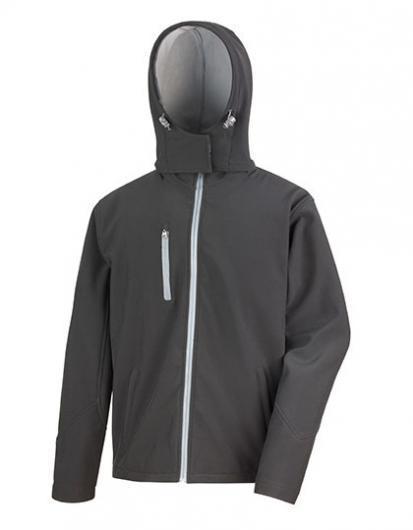 RESULT CORE RT230M Men´s TX Performance Hooded Soft Jacket-Black/Grey