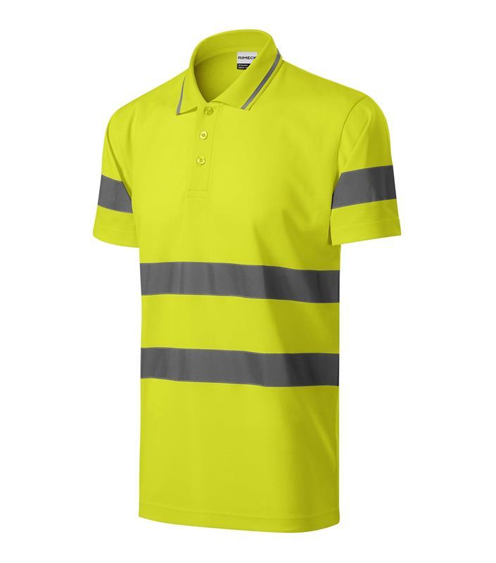 Koszulka polo unisex RIMECK HV Runway 2V9-fluorescencyjny żółty