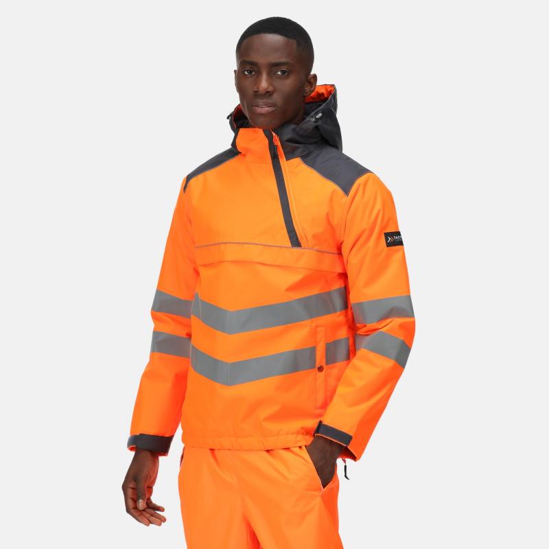 Wodoodporna kurtka ostrzegawcza Regatta Professional TACTICAL HI-VIS BOMBER-Orange/Grey