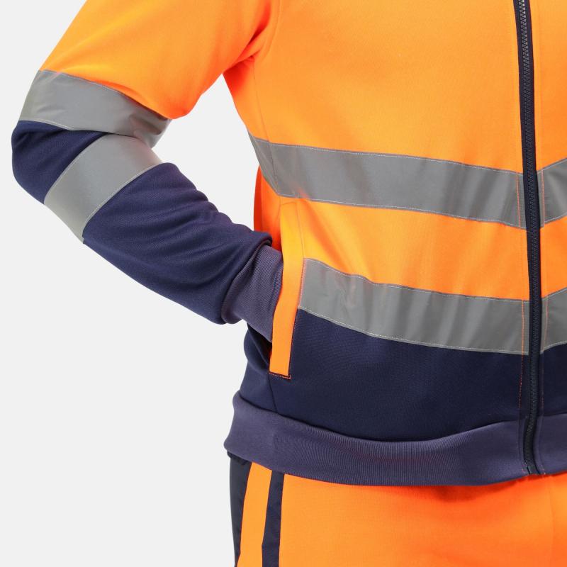 Bluza bezpieczeństwa Regatta Professional PRO HI VIS FULL ZIP HOODIE-Orange/Navy