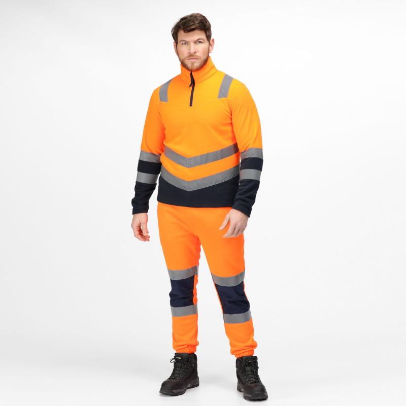 Męski polar odblaskowy Regatta Professional PRO HI VIS HALF ZIP FLEECE-Orange