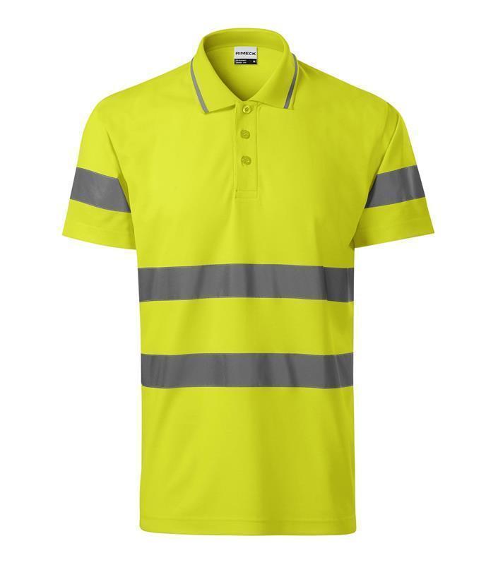 Koszulka polo unisex RIMECK HV Runway 2V9-fluorescencyjny żółty