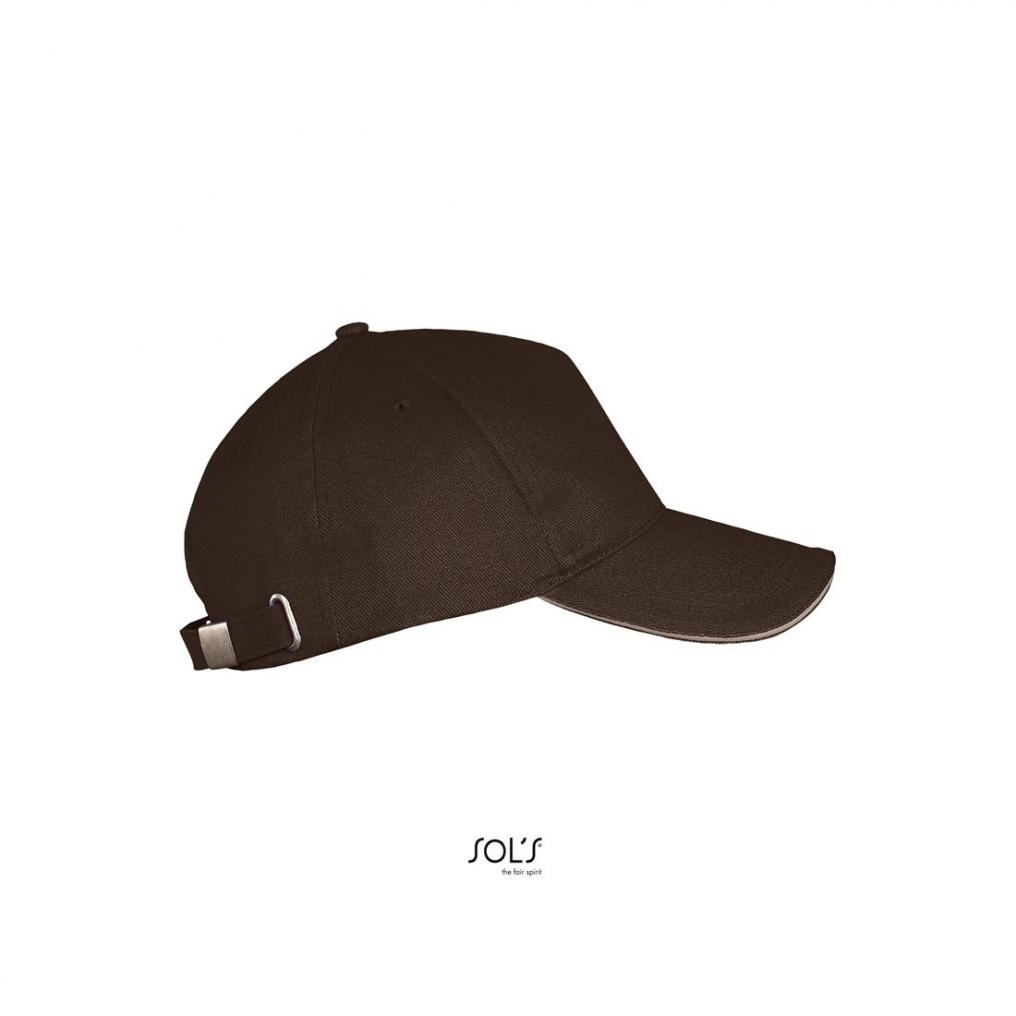 5-panelowa czapka z daszkiem SOL'S LONG BEACH-Chocolate / Beige