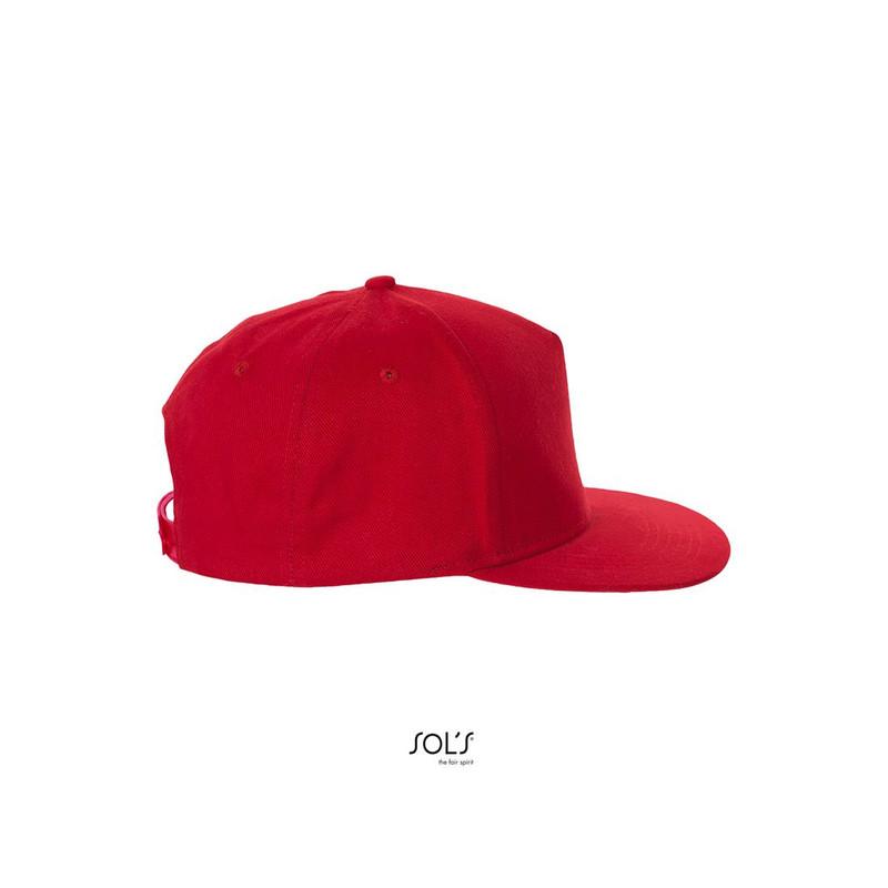 5-panelowa czapka z prostym daszkiem SOL'S SONIC-Red