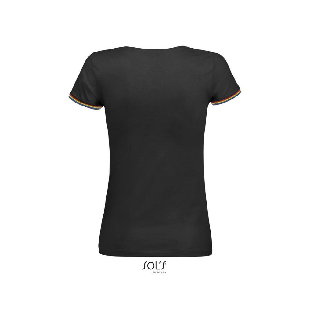 Koszulka t-shirt damska SOL'S RAINBOW WOMEN-Deep black / multicolore