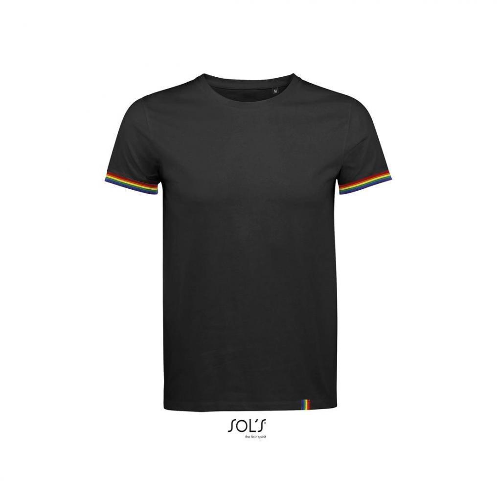 T-shirt męski SOL'S RAINBOW MEN-Deep black / multicolore