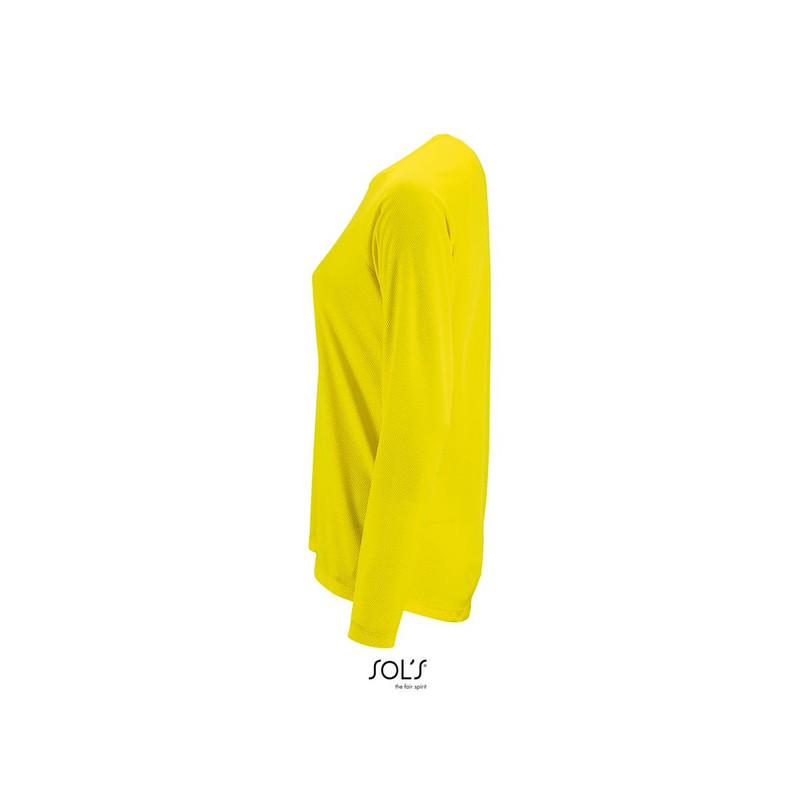 Damska koszulka sportowa z długim rękawem SOL'S SPORTY LSL WOMEN-Neon yellow