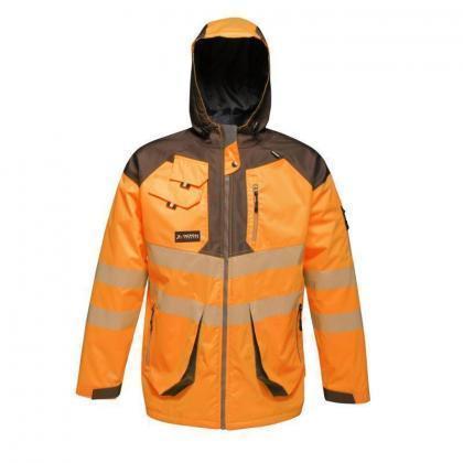 Wodoodporna kurtka ostrzegawcza Regatta Professional TACTICAL HI-VIS JACKET-Orange/Grey