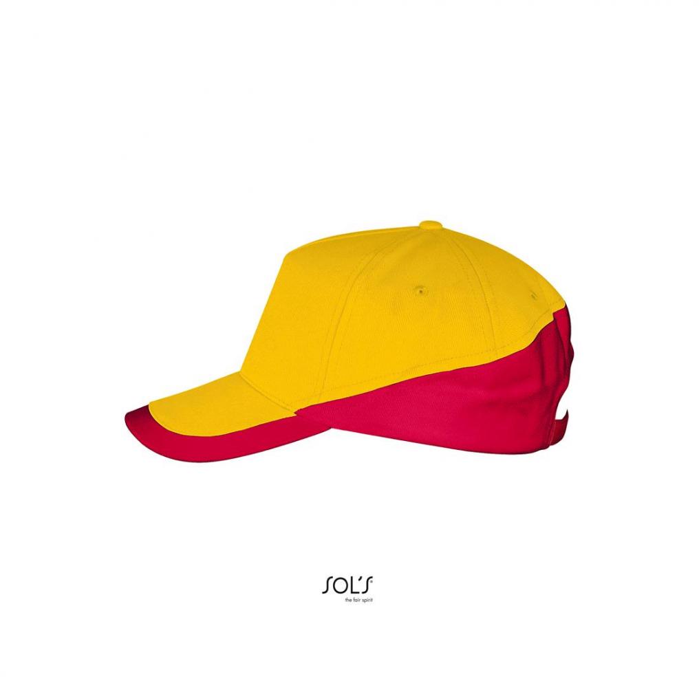 5-panelowa czapka z daszkiem SOL'S BOOSTER-Gold / Red