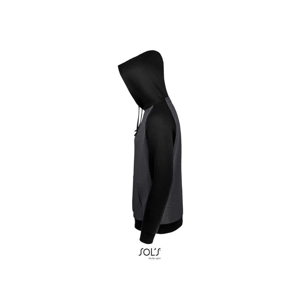 Męska bluza hoodie SOL'S SEATTLE-Charcoal melange / Black
