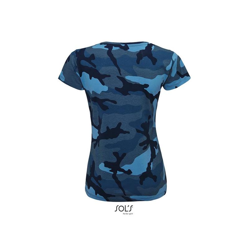 Klasyczna koszulka damska SOL'S CAMO WOMEN-Blue Camo