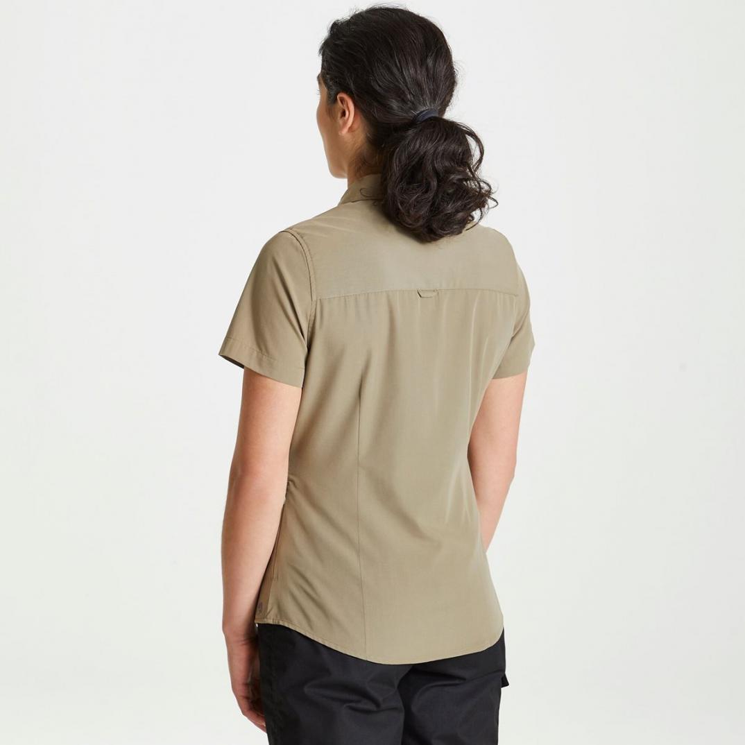 Craghoppers Expert Womens Kiwi Short Sleeved Shirt-Pebble