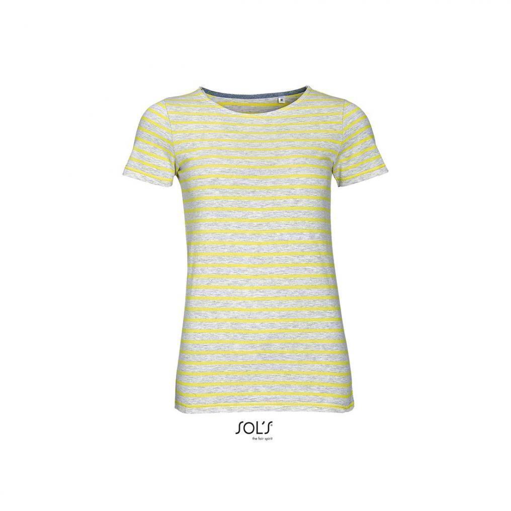 Klasyczna koszulka damska SOL'S MILES WOMEN-Ash / Lemon