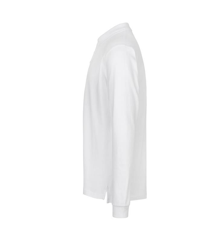 Męska koszulka polo z długim rękawem stretch ID 0544-White