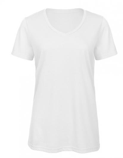 B&C Women´s V-Neck Triblend T-Shirt– White