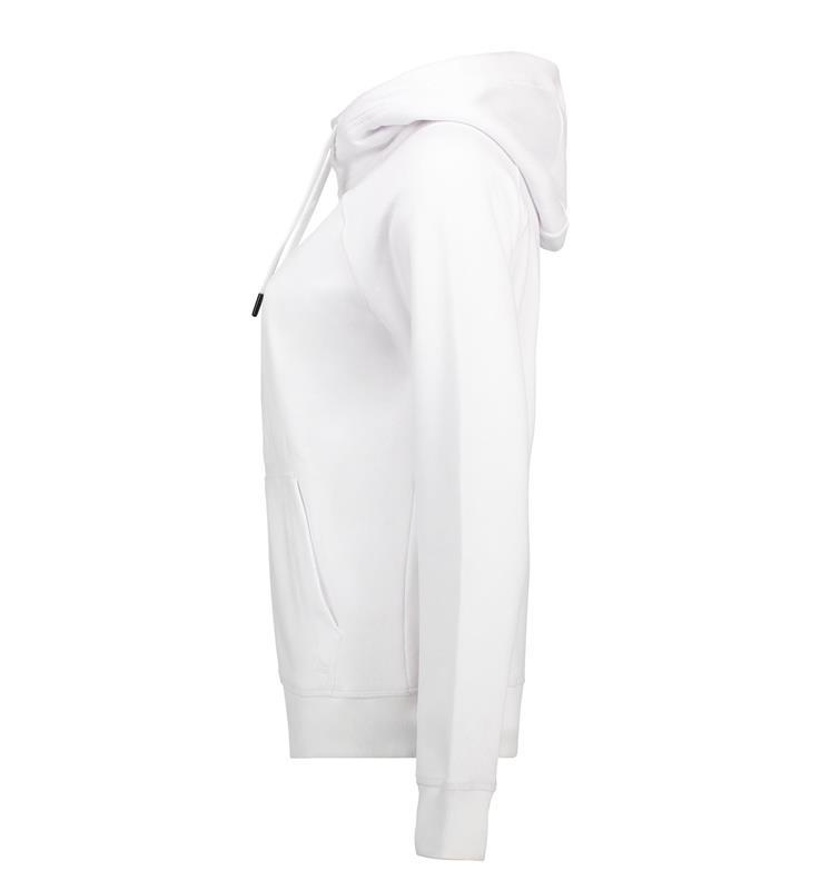 Damska bluza z kapturem zip ID CORE 0639-White