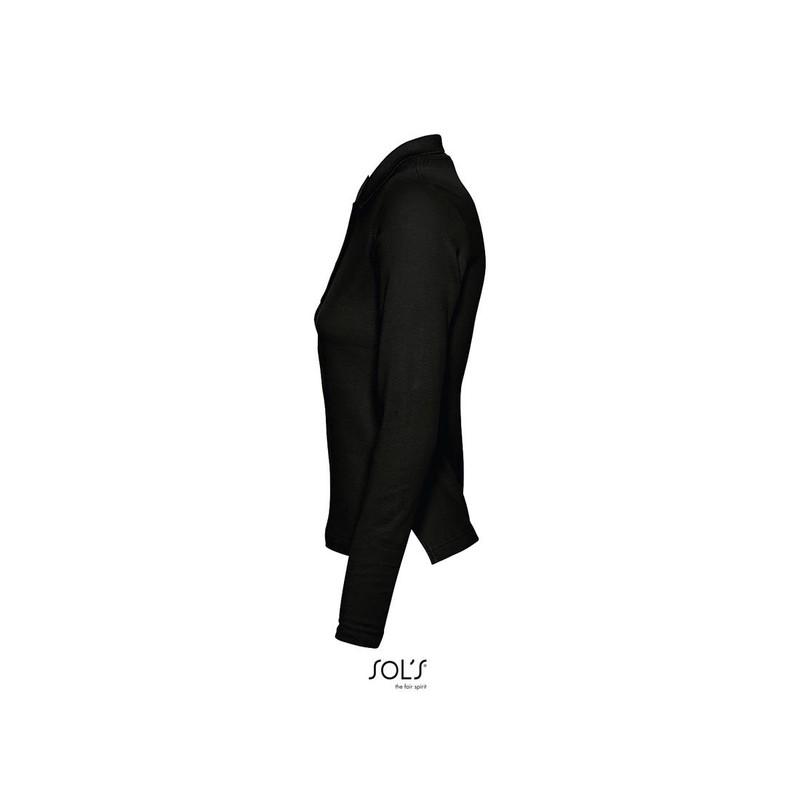 Damska koszulka polo z długim rękawem SOL'S PODIUM-Black