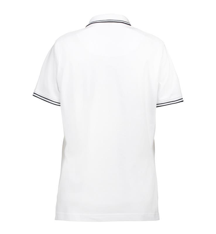 Damska koszulka polo kontrastowa stretch ID 0523-White