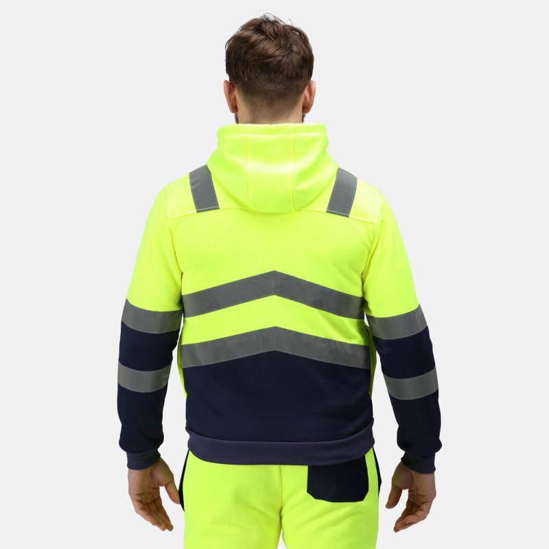 Bluza bezpieczeństwa Regatta Professional PRO HI VIS FULL ZIP HOODIE-Yellow/Navy