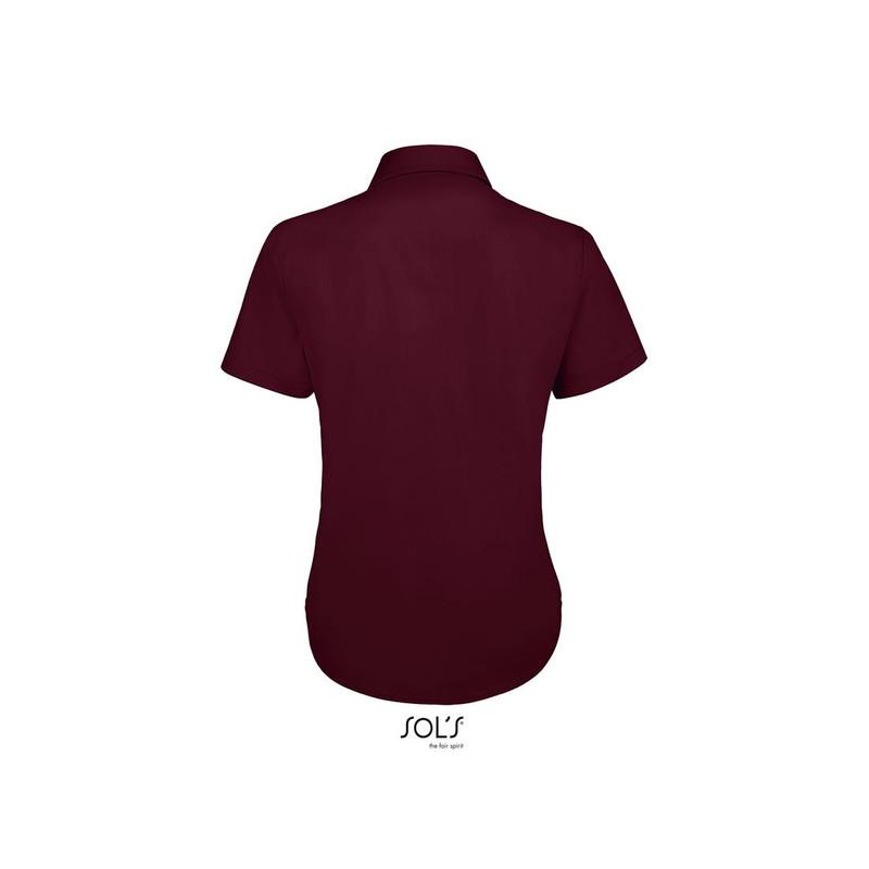 Damska koszula z krótkim rękawem SOL'S ESCAPE-Medium burgundy