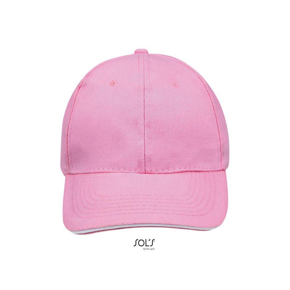 6-panelowa czapka z daszkiem SOL'S BUFFALO-Pink / White