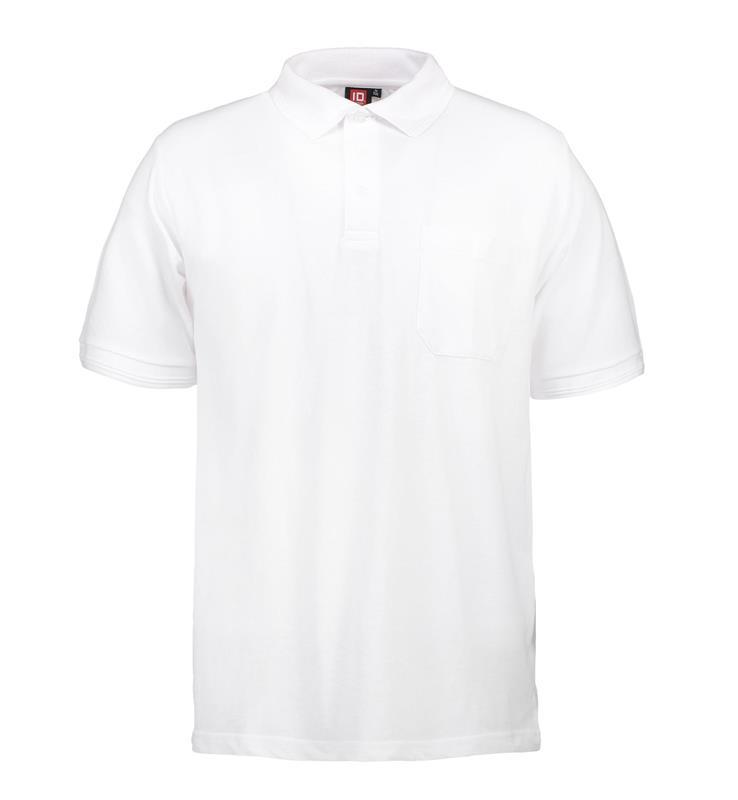 Męska koszulka polo z kieszonką ID 0520-White