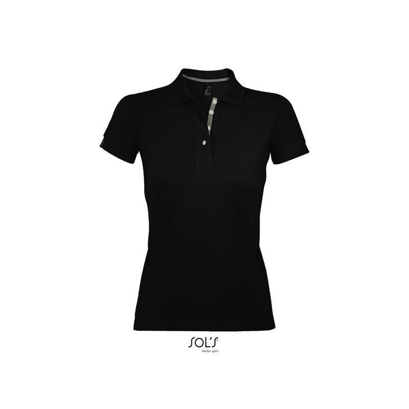 Damska kontrastowa koszulka polo SOL'S PORTLAND WOMEN-Black