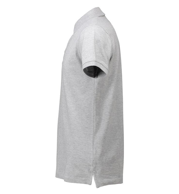 Męska koszulka polo ze stretchem ID 0525-Grey melange