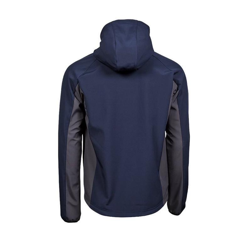 TEE JAYS Men´s Hooded Lightweight Performance Softshell Jacket TJ9514N-Navy/Dark Grey (Solid)