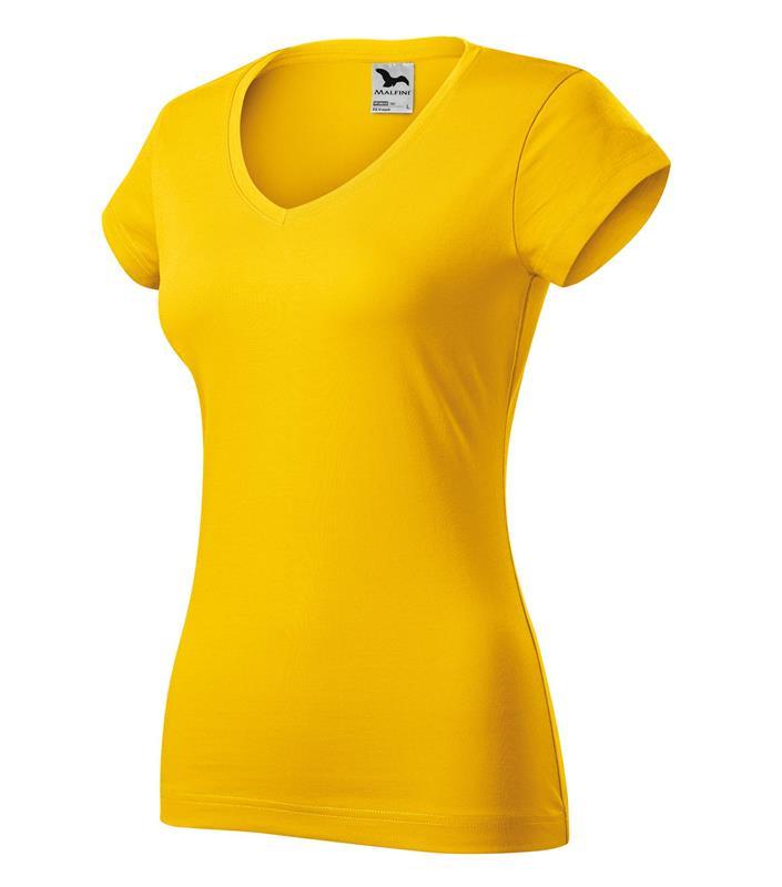 Damska koszulka MALFINI Fit V-neck 162-żółty