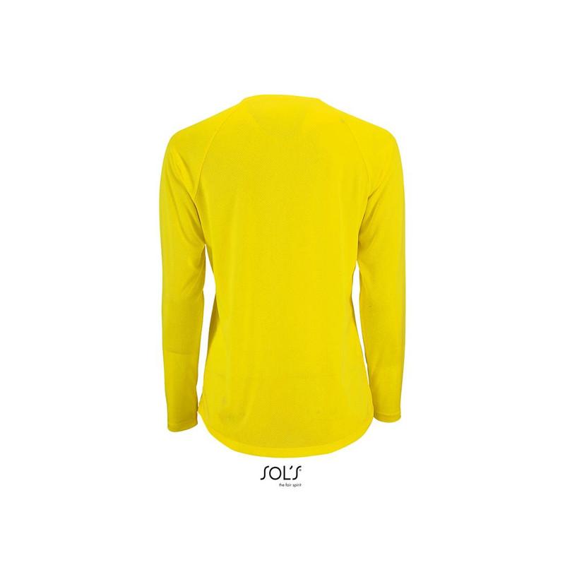 Damska koszulka sportowa z długim rękawem SOL'S SPORTY LSL WOMEN-Neon yellow
