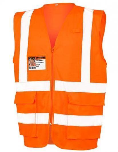 RESULT SAFE-GUARD RT479 Executive Cool Mesh Safety Vest-Fluorescent Orange