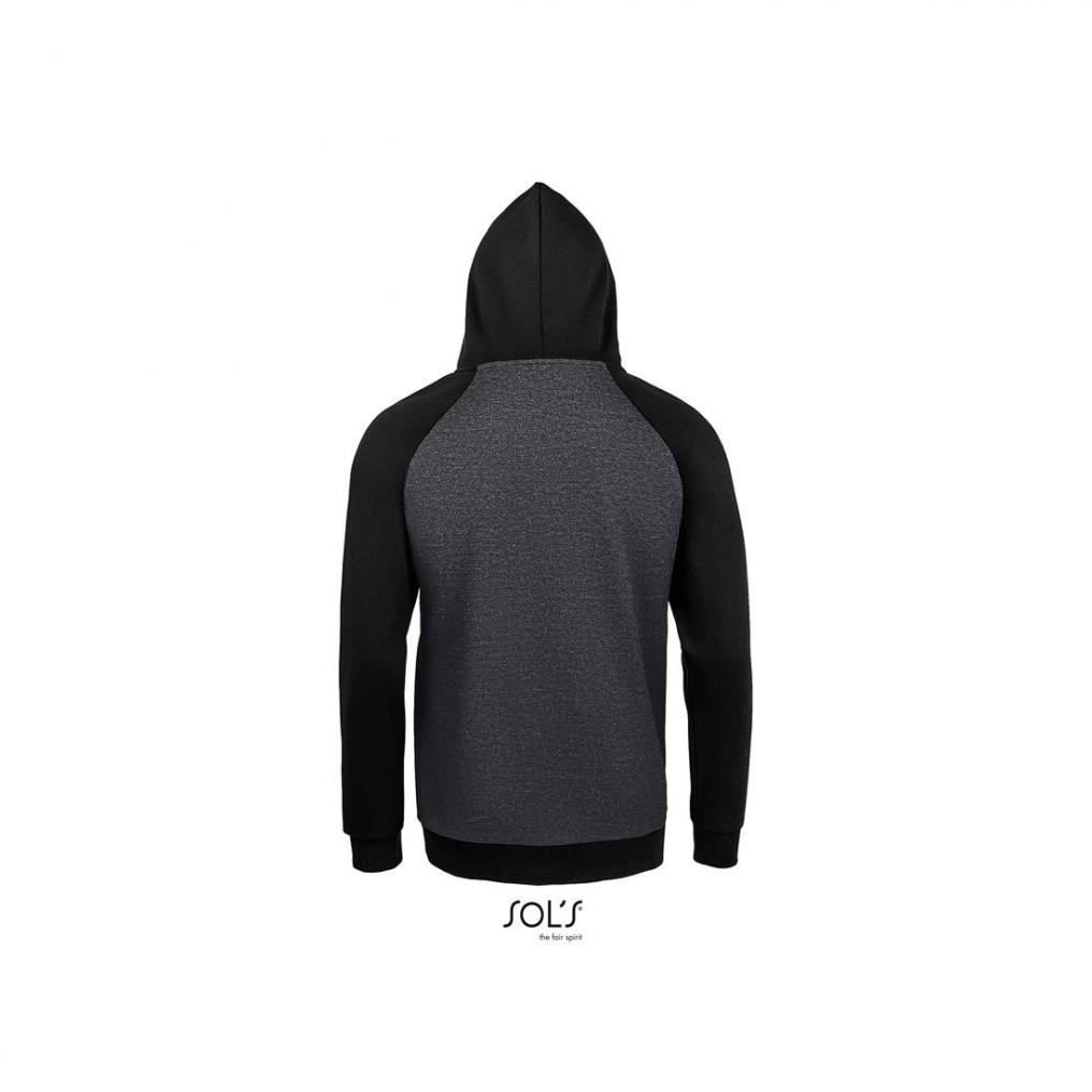 Męska bluza hoodie SOL'S SEATTLE-Charcoal melange / Black