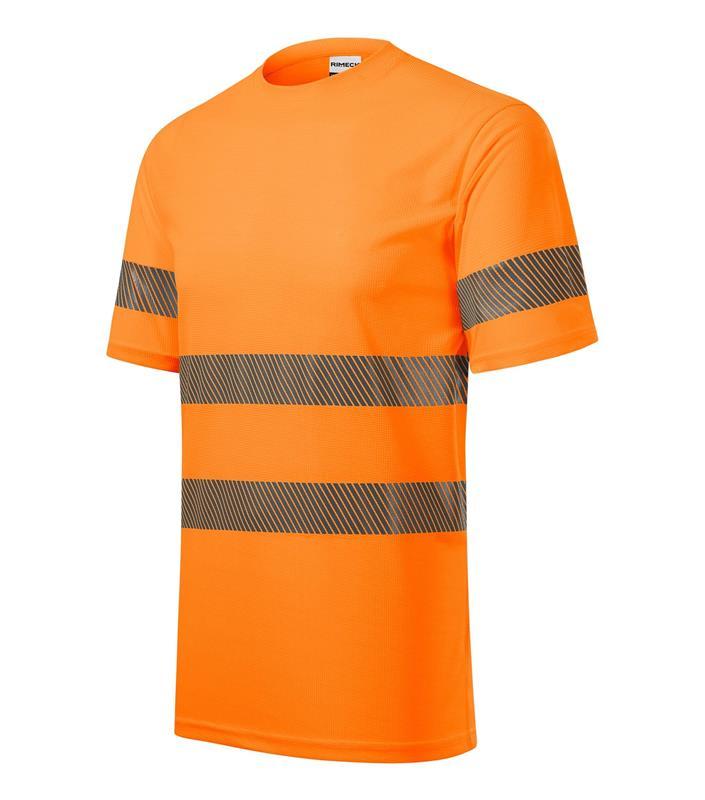 T-shirt unisex RIMECK HV Dry 1V8-fluorescencyjny pomarańczowy