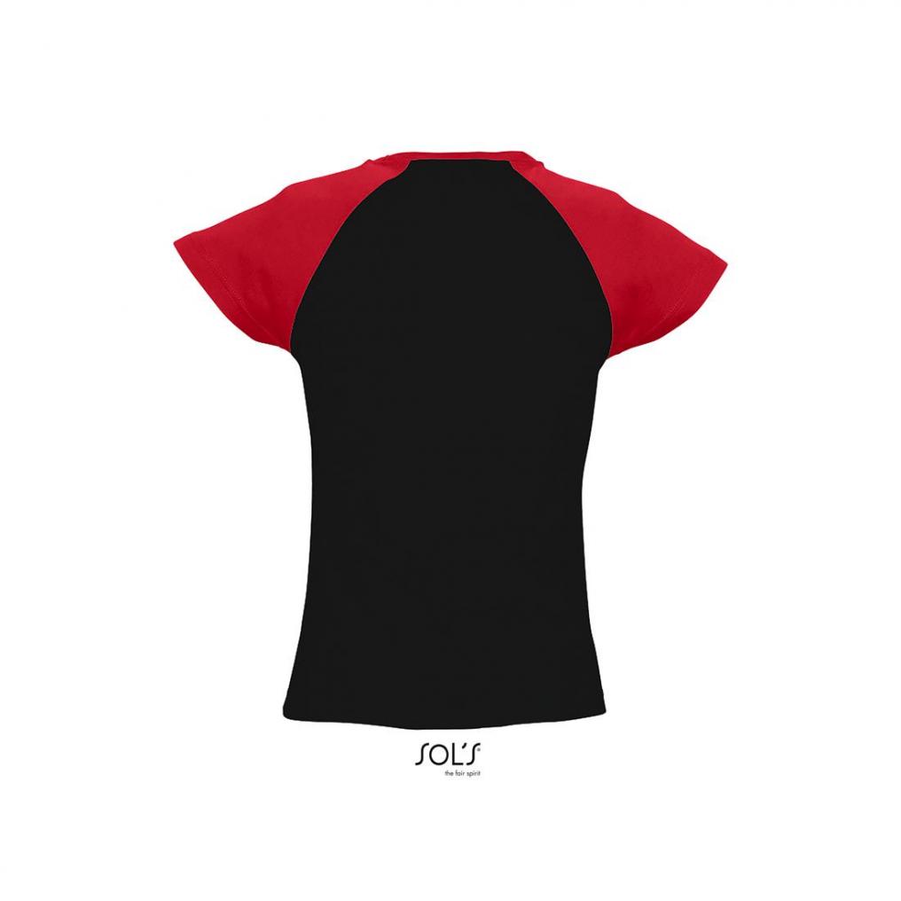 Kontrastowa koszulka damska SOL'S MILKY-Black / Red